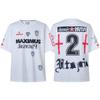 Blue White Striped Jersey Short-sleeved Mesh Tee Fashion New Letter Pattern Eagle Print T-shirts
