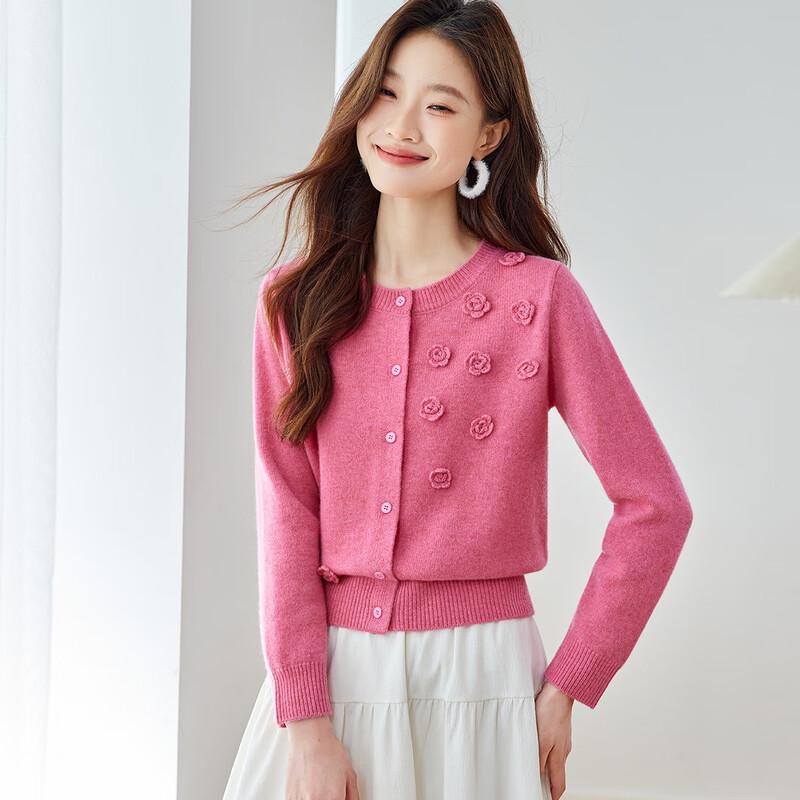 Srcr Women's Hand-Embroidered Pure Wool Cardigan