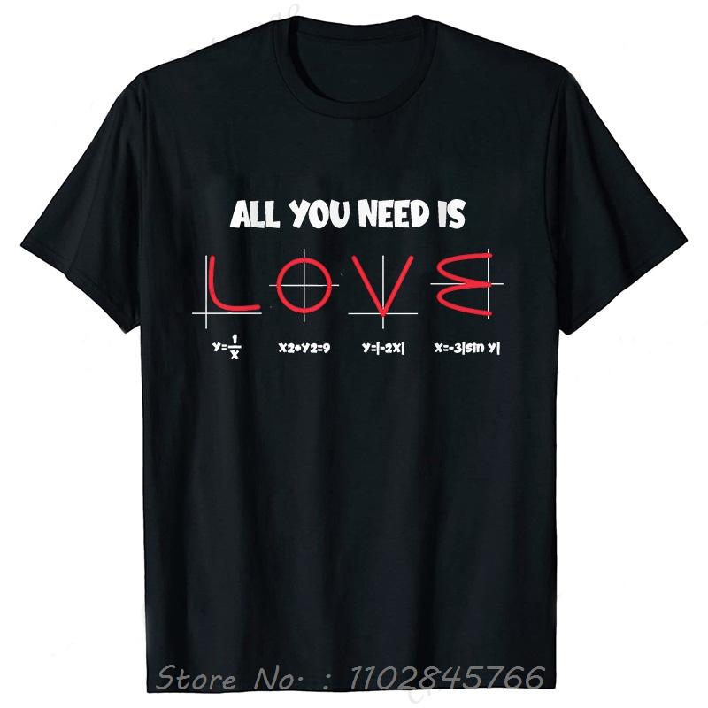 

Retro Mens Clothing All You Need Is Love Math Equation Oversized Tshirt Summer Fashion Cotton Tshirt Casual Fitness T Shirt 3XL