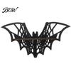 Curio Display Shelf Halloween Bat Corner Shelf, Decorative Wooden Wall Mount Crystal Holder Spiderweb Design Gothic Floating Rack for Home,