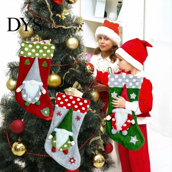 Festive Candy Holders for Kids Christmas Stocking, 18.5 Inch Nordic Gnome Large Felt Stockings, Plush Stockings Holiday Fireplace Hanging Decoration