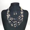 Crystal Shell Gravel Multilayer Bohemian Necklace Earrings Set Ladies Multilayer Beaded Necklace N155