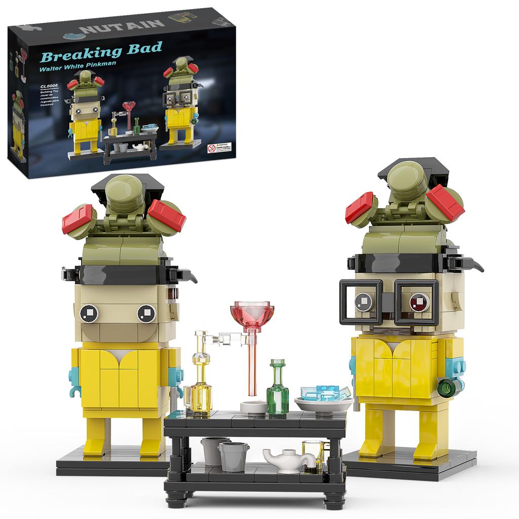 Classic Breaking Bad RV White and Pink Characters Model 3-in-1 Movie Protagonist Building Blocks Toy for Kids Adults