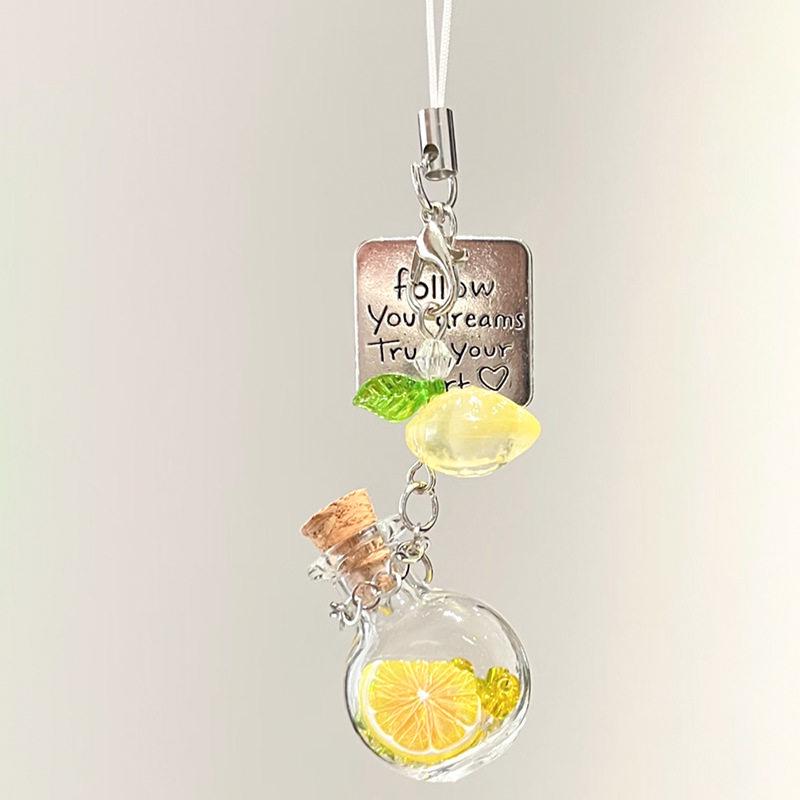 Jellyfish Star Lucky Leaf Wind Chime Keychain & Phone Lanyard Pendant