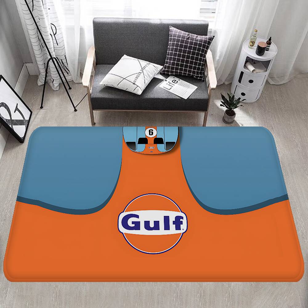 G-Gulf Rennwagen Logo Flur Teppich Waschbar Rutschfest Wohnzimmer Sofa Stühle Bereichsmatte Küche Fußmatte Teppich 40cm x 60cm