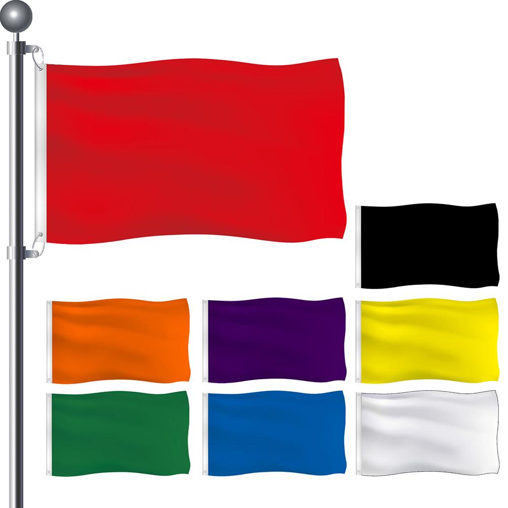 90x150cm Solid Color Flags Hanging Banner Vivid Color Fade Proof Flag Home garden Decor Flagpole not included