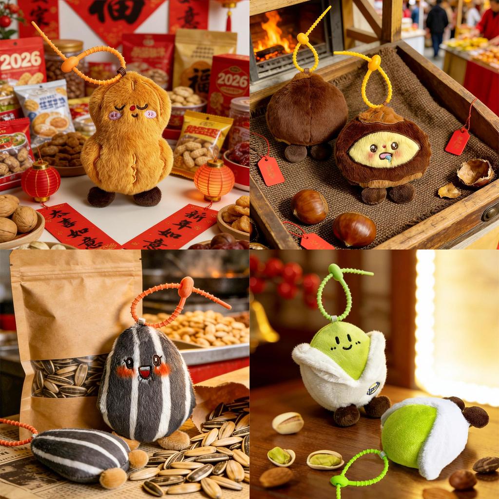 Plush Chestnut Keychain With Soft Pp Cotton For Bag Decor And Gift For All Ages