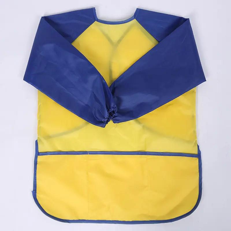 Tablier d'art à manches longues pour enfants avec poche et housse de protection pour aquarelle