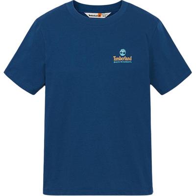 Timberland Camiseta Respirável Confortável Estampada de Manga Curta Náutica Gola Redonda Unissex Tops Azul-Índigo Profundo A6A4K-288