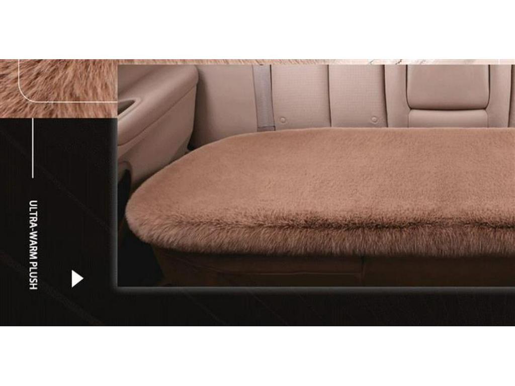Winter Plush Car Seat Cushion Set: Thick Short Pile, Wool, Rabbit Hair, Non-Slip, 3-Piece