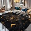 Golden Zodiac Constellation Moon Star Print Large Area Rug Soft Flannel Non Slip Floor Carpet for Living Room  Home Decor