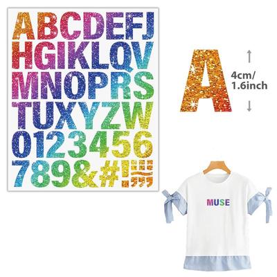 Toppe termoadesive con lettere lucide A-Z 0-9, magliette con cappuccio stampate facili da tagliare, toppe termoadesive fai-da-te, toppe termoadesive da stirare