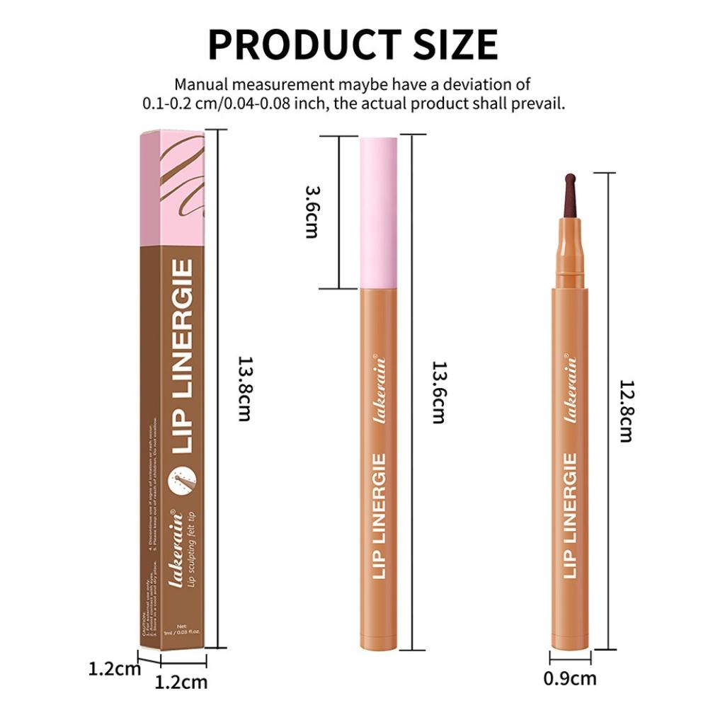 8pz Matita Labbra GIE: 8 Tonalità di Matita Labbra Nude Leggera con Punta in Feltro a Sfera, Lunga Tenuta Impermeabile e Anti-Macchia, Macchia Transfer-Proof