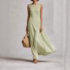 YYFS Women's Fashion Summer Spring Solid Color Print Sleeveless O-Neck Loose Waistline Casual Dresses