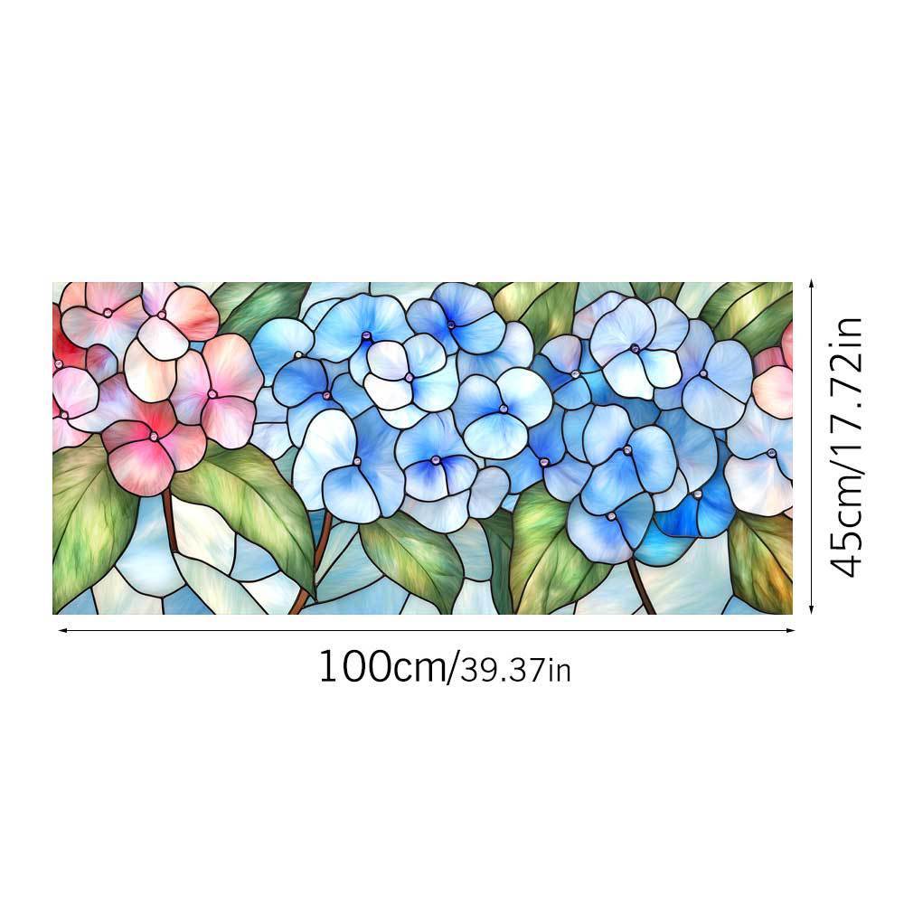 Floral Pattern Pvc Static Cling Window Film With Removable Design For Living Room Decor