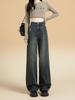 American High-Waisted Light-Wash Wide-Leg Jeans for Women