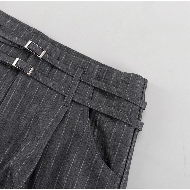 Retro Striped Casual Wide Leg Pants Spring and Summer Women's Fashion Commuting Versatile High Waist Loose Straight Leg Pants