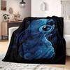 Stitch Flannel Blanket Print Cartoon for Sofas Beds Bedrooms Chairs Travel Picnics Home Decor Available
