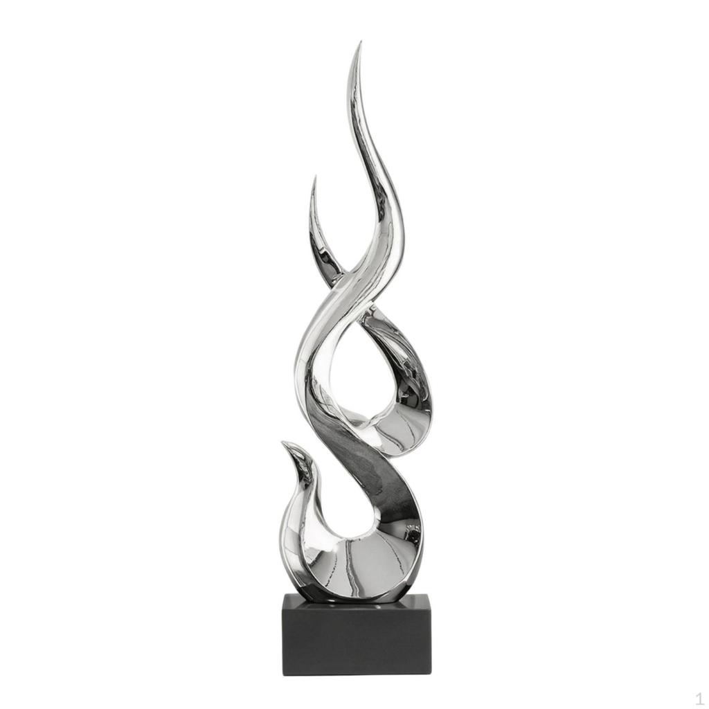 Abstract Statue Modern Sculpture Mirrored for Home