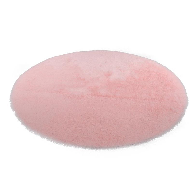 Okrągły Pluszowy Dywan z Długim Włosem do Salonu, Sypialni lub na Jogi – Personalizowany Jedwabno-Wełniany Dywan