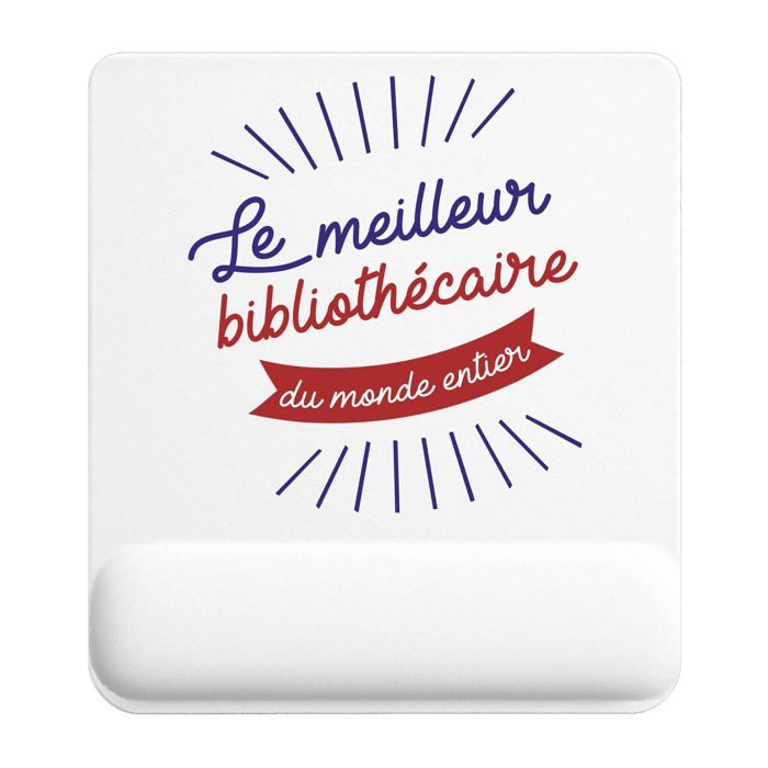 Tapis de souris - PLANETEE - Bibliothécaire Meilleur monde - Multicolore - 22x18 cm - 3 mm