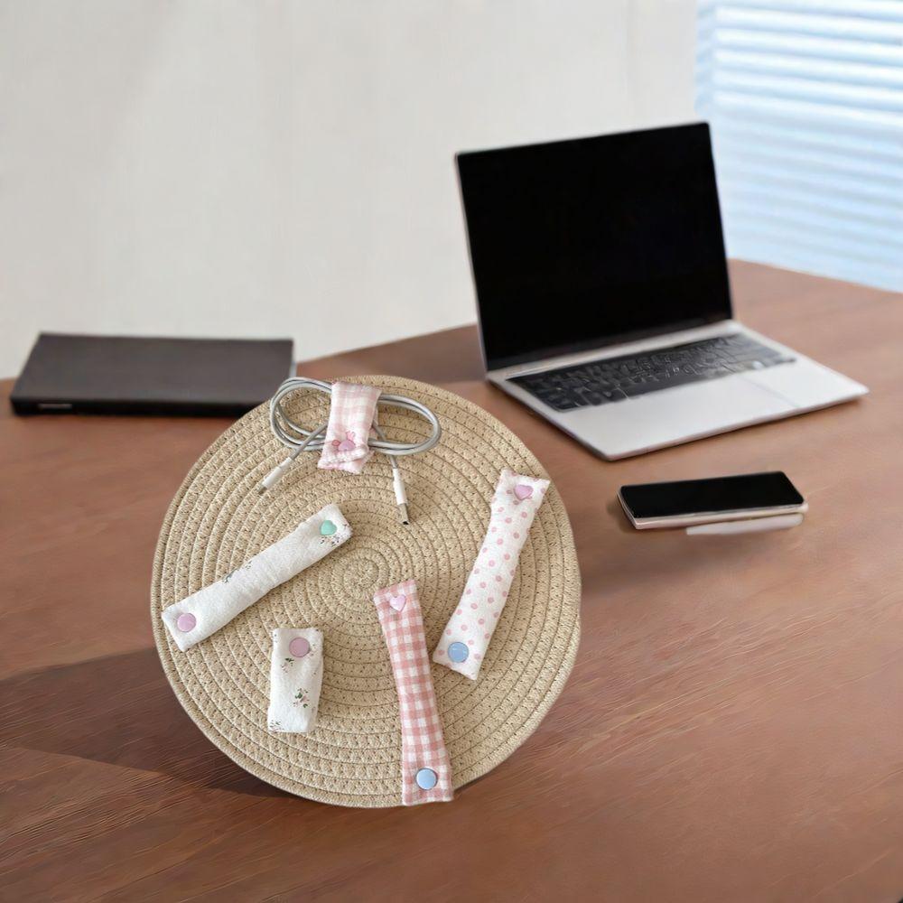 Cloth Data Cable Storage Tape Flower Pattern Wire Binding Strap Cable Fixing Straps  Office