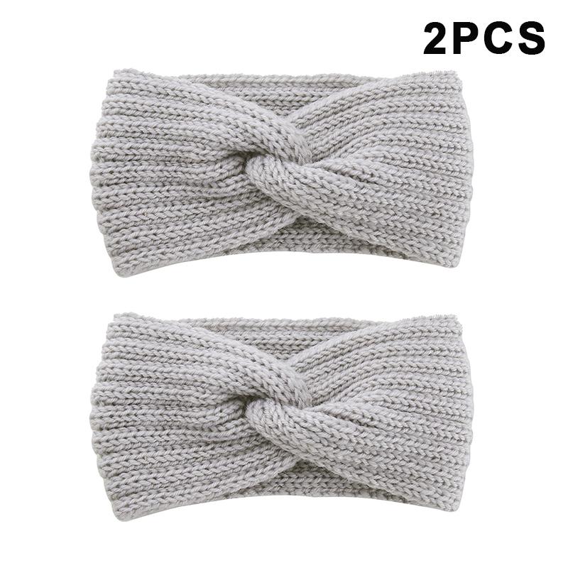 2Pcs Women'S Winter Warm Headbands - Thick Knit Ear Strap Hair Accessories Winter Headbands Cold Weather Gear Stylish Headwear