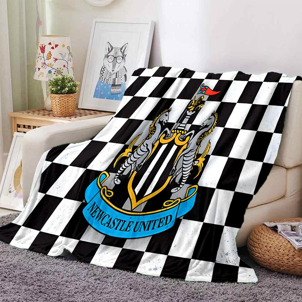 Dynamic Newcastle Football  Flannel Blanket, Soft Polyester, Modern Design, All-Season for Camping, Travel, Gifts for Holidays or Birthdays