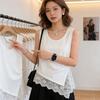 Summer New Sweet and Spicy Style Lace Splicing Sling Vest Women's Irregular Design Sense Slim and Thin Top