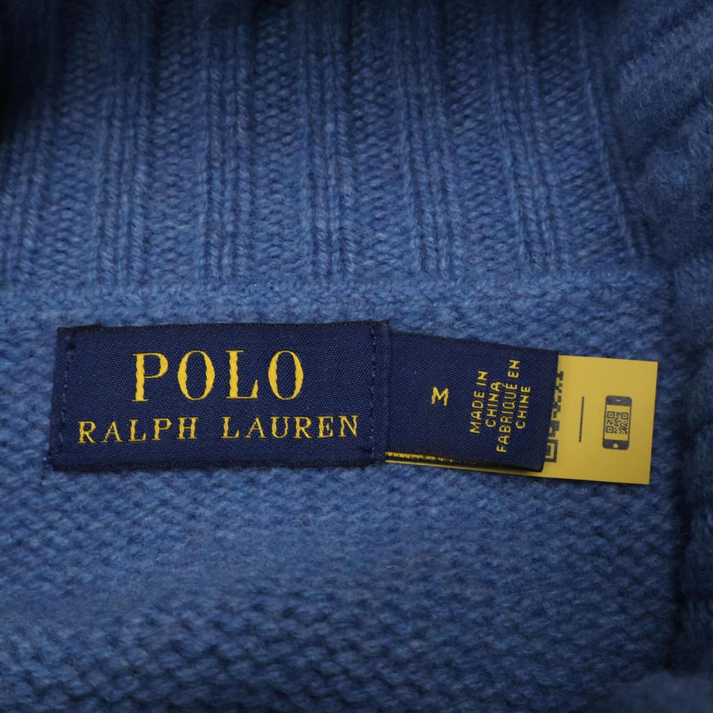 POLO RALPH LAUREN Blue Cashmere Blend Classic Long Sleeve Wool Turtleneck Sweater tops M blueUsed