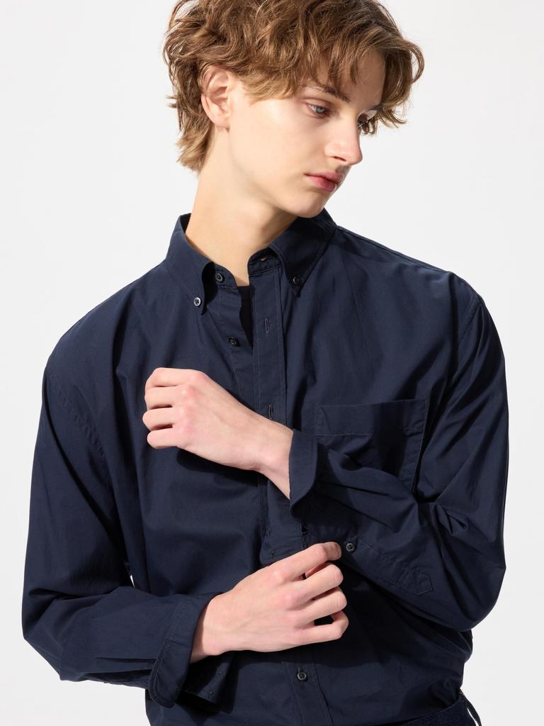 Uniqlo Broadcloth Shirt  Long Sleeve Button Down Collar 
