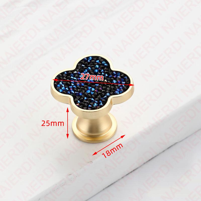 NAIERDI Heart Diamonds Cabinet Handles Zinc Alloy Lucky Clover Furniture Handles Drawer Knob Kitchen Wardrobes Dresser Knob