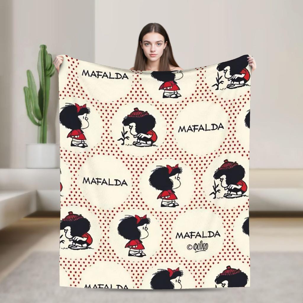 Mafaldas Cartoon Blanket Decorative Flannel Throw Blanket For Couch Bed Soft Design Quality Bedspread Birthday Present 013