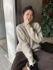 Women's Plus Size Elegant Double Zipper Stand Collar Sweater - Casual Winter Fashion Korean Style Outerwear