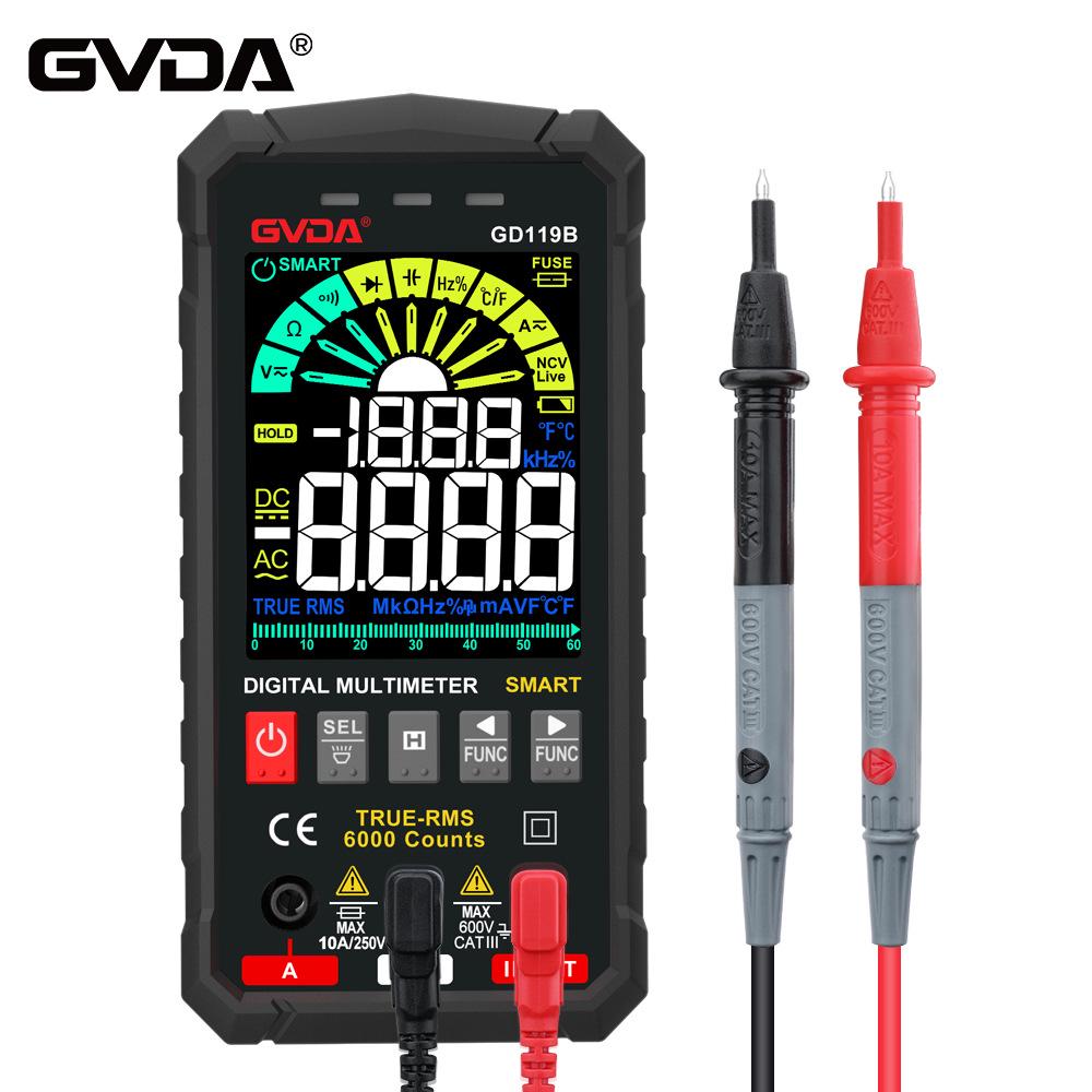 GVDA Precision Digital Multimeter - Intelligent Autorange, Anti-Burn, Color Screen Ammeter