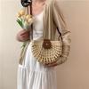 Hollowed Out Weave Straw Shoulder Bag Bohemian Beach Bag Semicircle Crossbody Bag  Messenger Bags