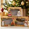 Christmas Treat Boxes for Kids 6Pcs Paper Gift Boxes, Xmas Color Printed Foldable Cookie Clear Window Holiday Bakery Packaging Desserts, Candies,