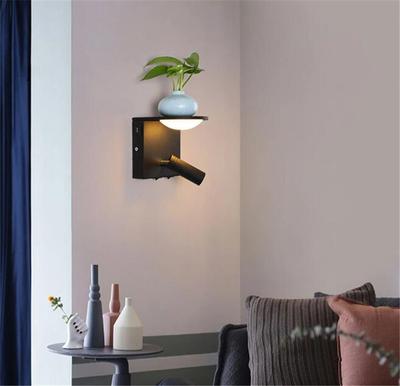 USB Interface Rechargeable Wall Lamp, Bedside Lamp, Bedroom Wall Lamp with Spotlight