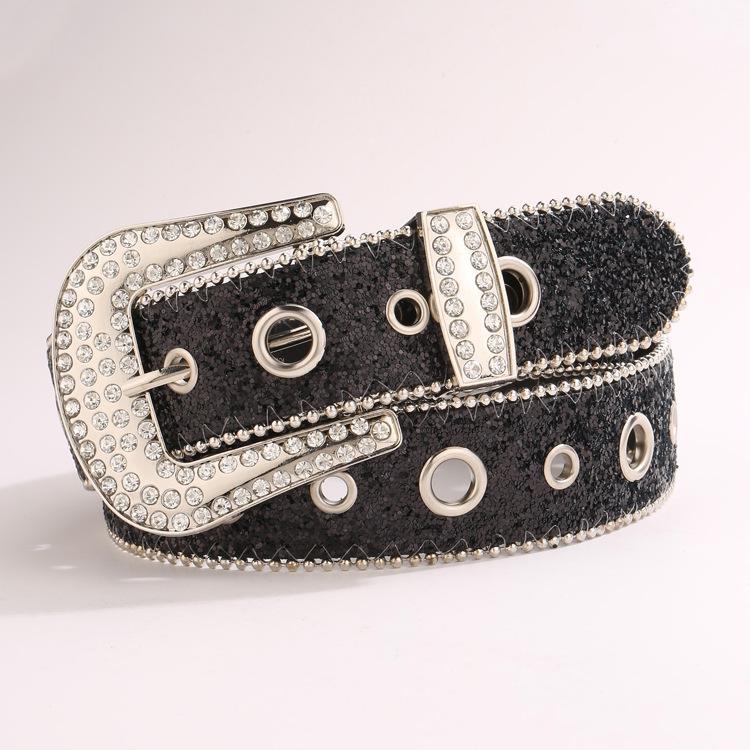 Edge Bead Wide Belt Women'S Style Belt Sequined Personalized Belt Women'S High-End Belt Women'S
