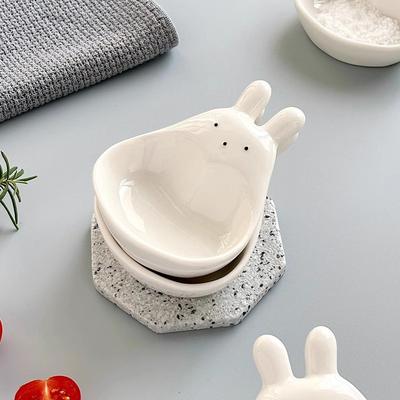 Niedliche, kaninchenförmige Plastikschalen, Mini-Cremeschälchen, bezauberndes Design-Geschirr für Nachmittagstee, Serviergeschirr für Speisen im Haushalt