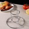 Whole Chicken Roasting Rack with Vertical Center Support and Open Wire Frame for Camping Cookouts, Backyard Barbecues, and Gatherings