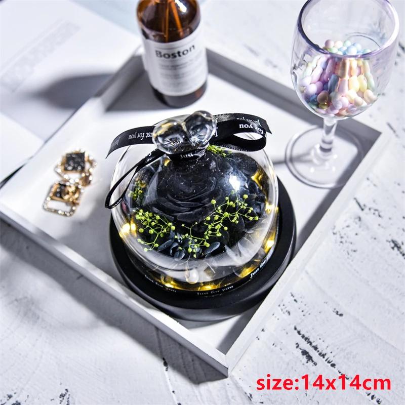 Valentines Day Gift for Girlfriend Eternal Rose LED Light Flower In Glass Cover Mothers Day Birthday Party Wedding Decoration