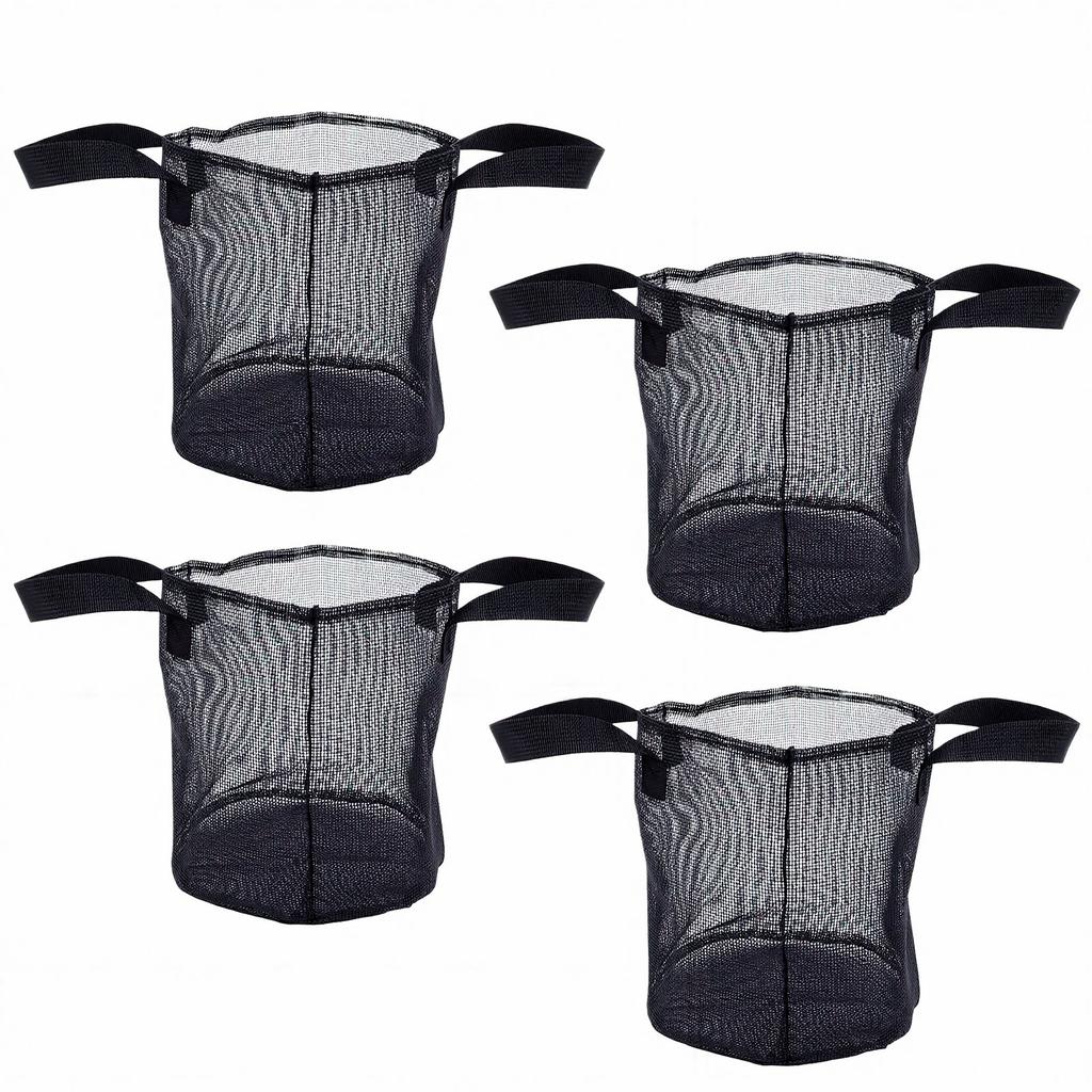 4PCS Mesh Aquatic Pond Plant Baskets PVC Reusable Pond Planting Bags with Handles for Garden Bog Plant