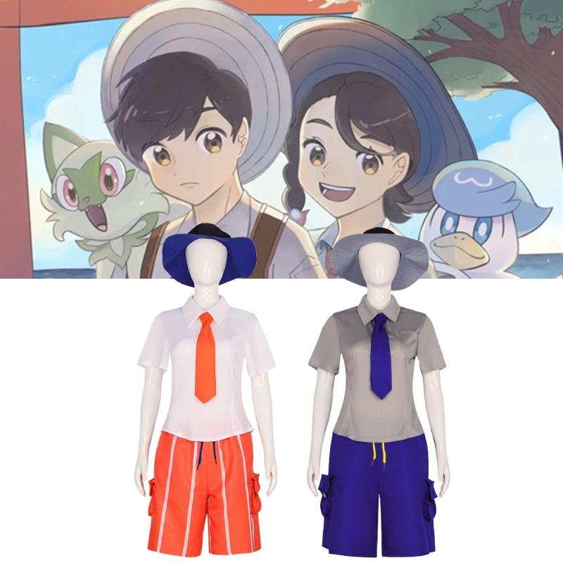 Pokemon Scarlet And Violet Florian Juliana Cosplay Costume Set For Halloween And Stage Performance