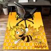 Custom Maya Bee Mat Personalized Name, Polyester Washable Indoor Entryway Rug, Gift for Christmas, Easter, Thanksgiving Day