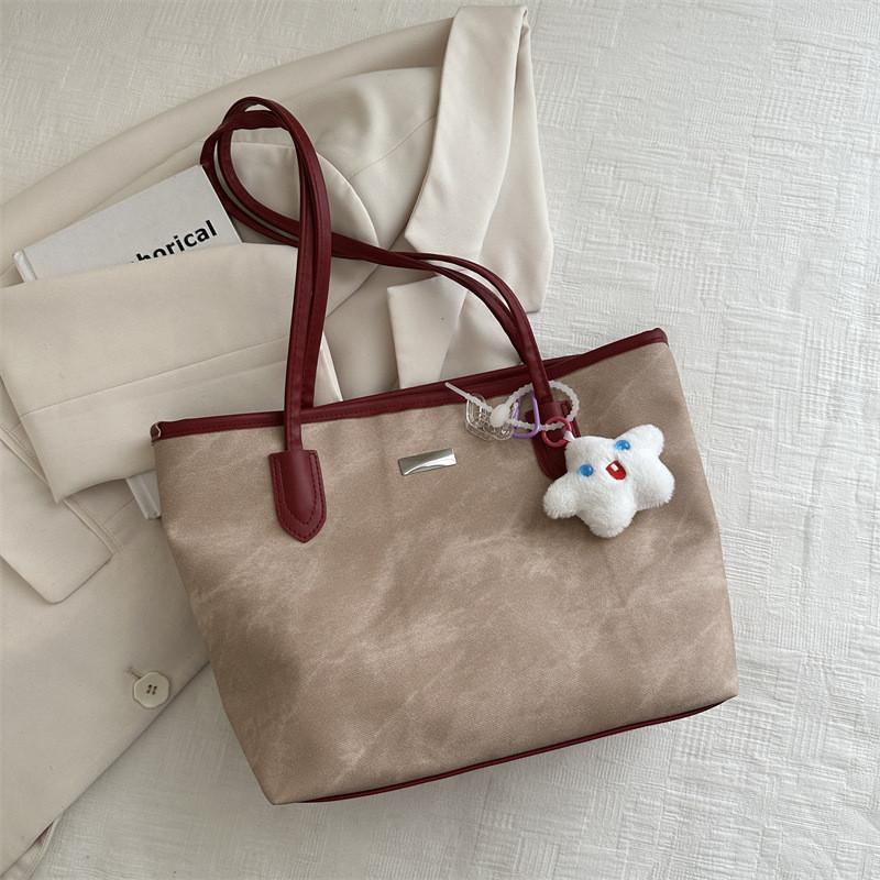 Large Capacity 2024 New Fashion Casual Street Style Pu Tote Shoulder Bag