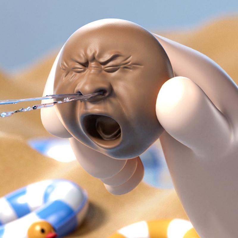 Gesichts Gähnen Wasserspray Spielzeug Lustiges Ornament Kreativer Spaß Kneifen Entspannendes Spielzeug Tischdekoration Geburtstag Feiertag Besondere Geschenke