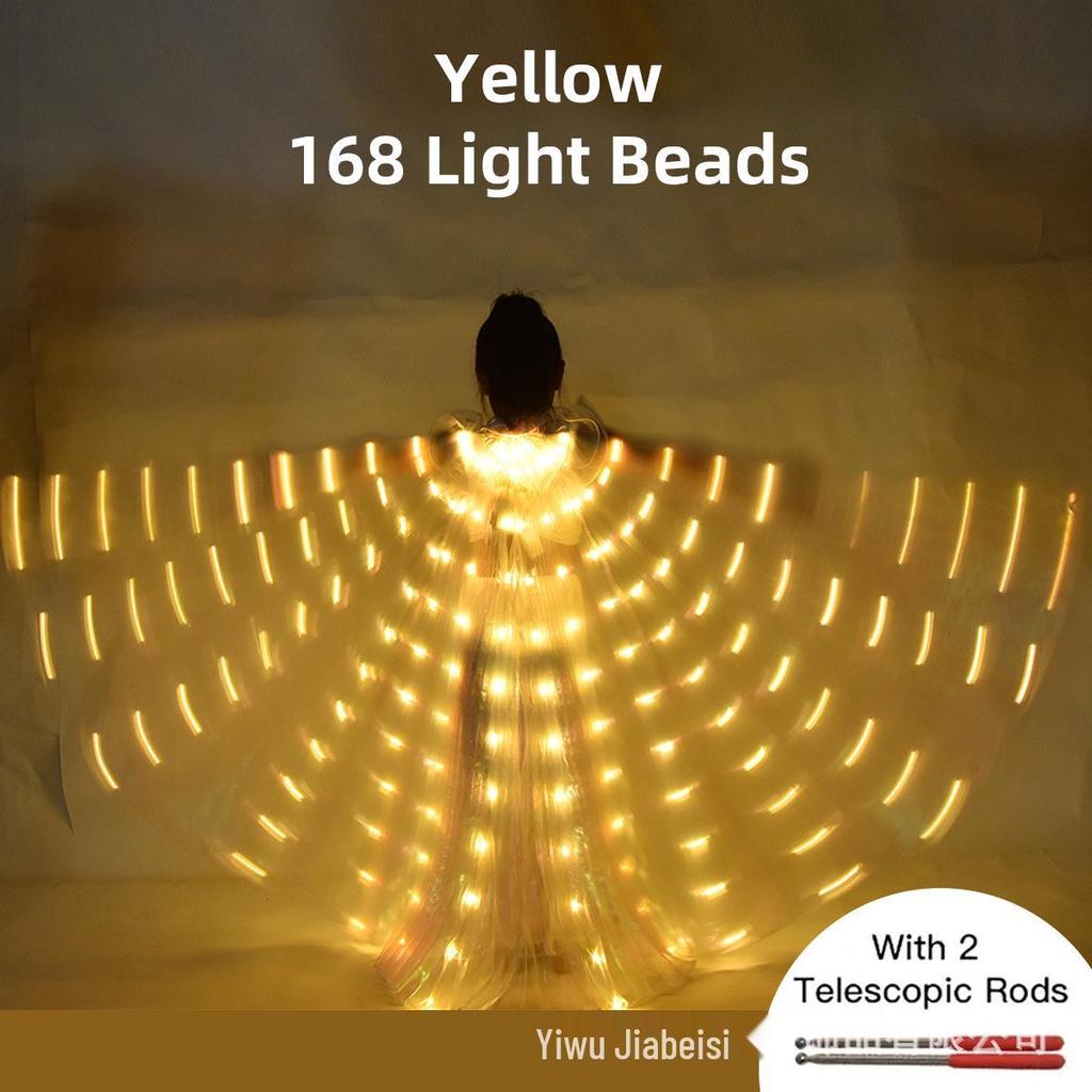 LED Leuchtendes Kinder Bauchtanzkostüm mit bunten leuchtenden Flügeln