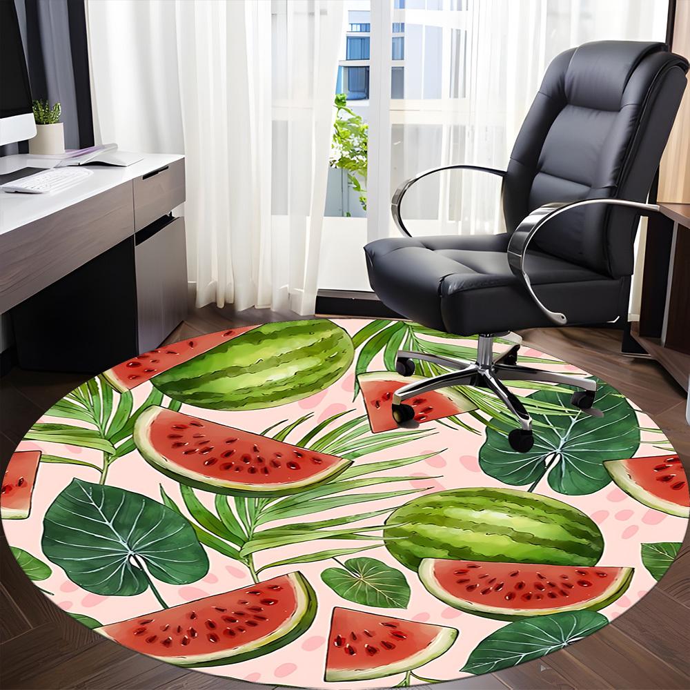 1pc Watermelon Slices Chair Carpet for Office, Soft, Non-Slip Polyester Mat, Office, Entryway, Living Room, Bedroom,  Yy251207246