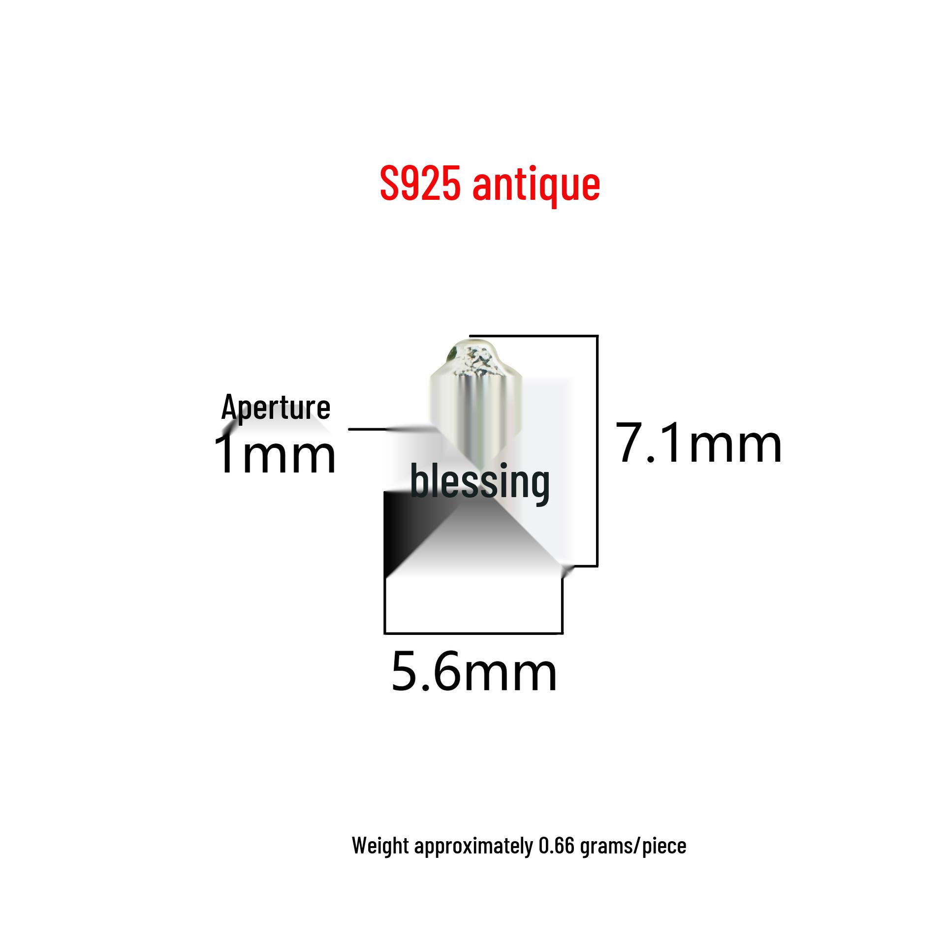 S999 Sterling Silver Chinese Gourd  Fu  Spacer Beads for DIY Jewelry and Hand Rope Weaving